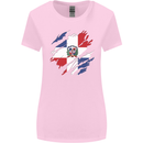 Torn Dominican Republic Flag Dominicanos Day Womens Wider Cut T-Shirt Light Pink