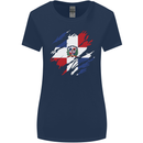 Torn Dominican Republic Flag Dominicanos Day Womens Wider Cut T-Shirt Navy Blue