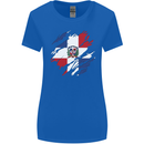 Torn Dominican Republic Flag Dominicanos Day Womens Wider Cut T-Shirt Royal Blue
