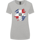 Torn Dominican Republic Flag Dominicanos Day Womens Wider Cut T-Shirt Sports Grey