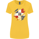 Torn Dominican Republic Flag Dominicanos Day Womens Wider Cut T-Shirt Yellow