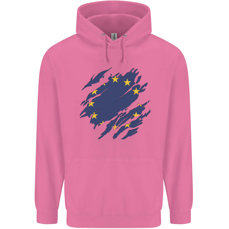 Torn EU Flag European Union Flag Football Childrens Kids Hoodie Azalea