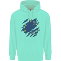 Torn EU Flag European Union Flag Football Childrens Kids Hoodie Peppermint