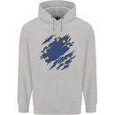 Torn EU Flag European Union Flag Football Childrens Kids Hoodie Sports Grey