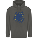 Torn EU Flag European Union Flag Football Childrens Kids Hoodie Storm Grey