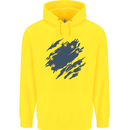 Torn EU Flag European Union Flag Football Childrens Kids Hoodie Yellow