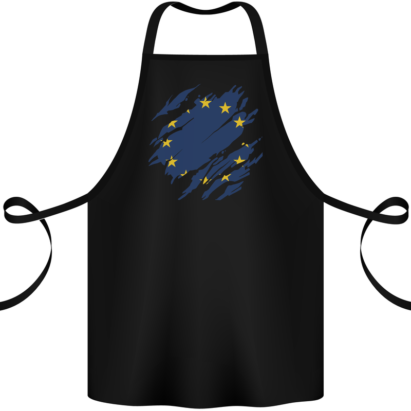 Torn EU Flag European Union Flag Football Cotton Apron 100% Organic Black