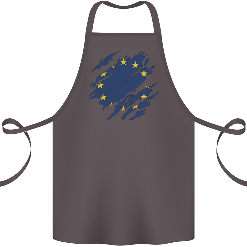 Torn EU Flag European Union Flag Football Cotton Apron 100% Organic Dark Grey