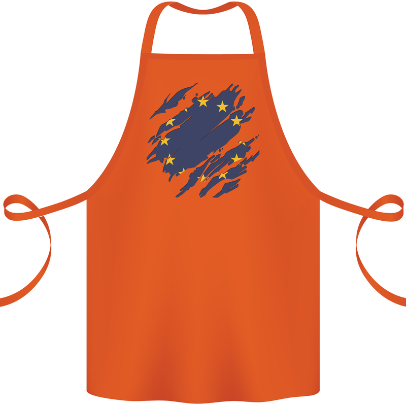 Torn EU Flag European Union Flag Football Cotton Apron 100% Organic Orange