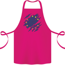 Torn EU Flag European Union Flag Football Cotton Apron 100% Organic Pink