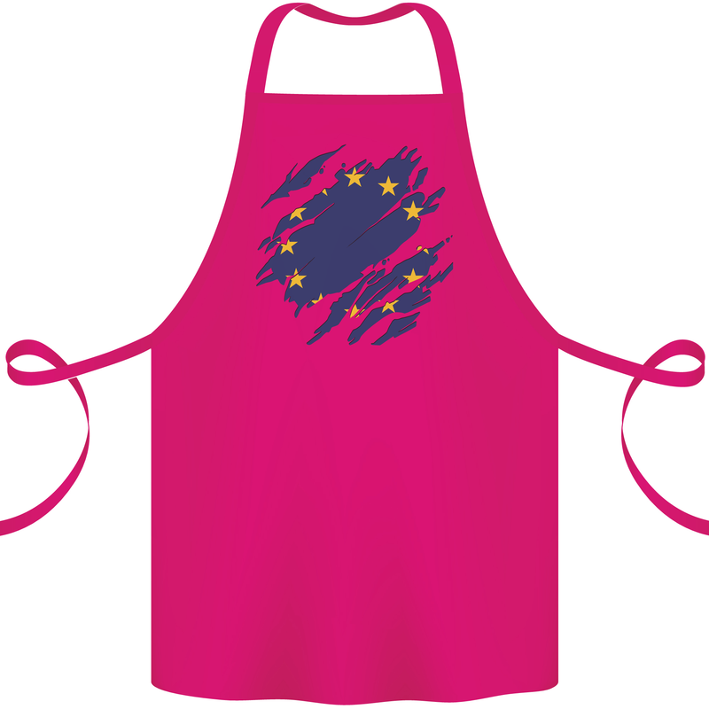 Torn EU Flag European Union Flag Football Cotton Apron 100% Organic Pink