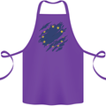 Torn EU Flag European Union Flag Football Cotton Apron 100% Organic Purple