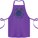 Torn EU Flag European Union Flag Football Cotton Apron 100% Organic Purple