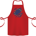 Torn EU Flag European Union Flag Football Cotton Apron 100% Organic Red