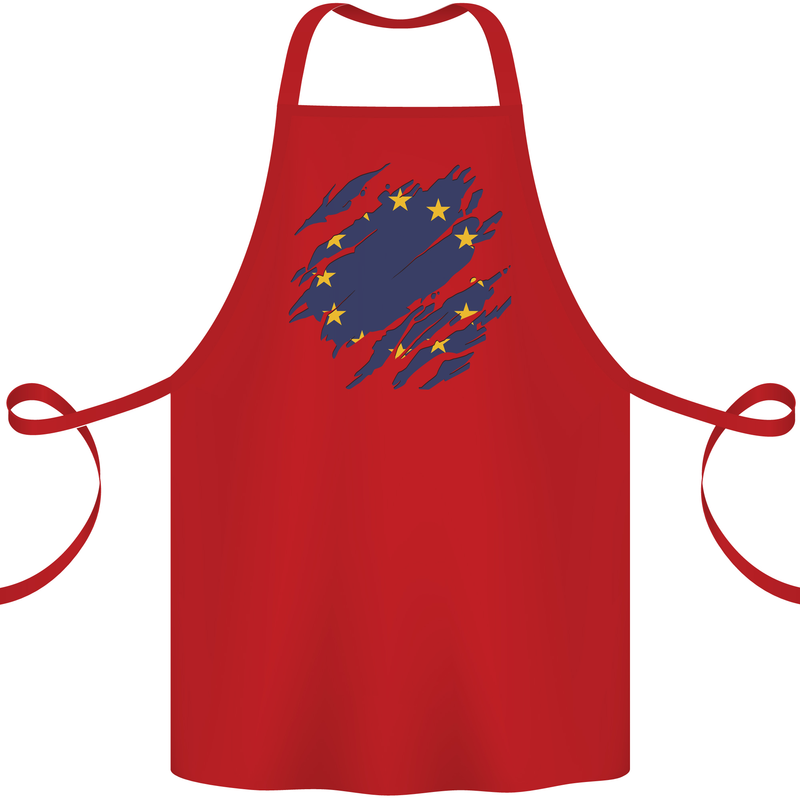 Torn EU Flag European Union Flag Football Cotton Apron 100% Organic Red