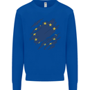 Torn EU Flag European Union Flag Football Kids Sweatshirt Jumper Royal Blue