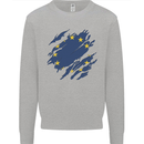 Torn EU Flag European Union Flag Football Kids Sweatshirt Jumper Sports Grey