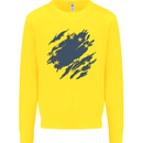 Torn EU Flag European Union Flag Football Kids Sweatshirt Jumper Yellow