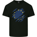 Torn EU Flag European Union Flag Football Kids T-Shirt Childrens Black