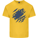 Torn EU Flag European Union Flag Football Kids T-Shirt Childrens Yellow