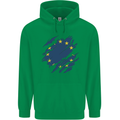 Torn EU Flag European Union Flag Football Mens 80% Cotton Hoodie Irish Green