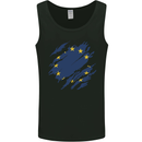 Torn EU Flag European Union Flag Football Mens Vest Tank Top Black