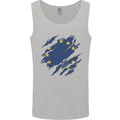 Torn EU Flag European Union Flag Football Mens Vest Tank Top Sports Grey