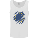 Torn EU Flag European Union Flag Football Mens Vest Tank Top White