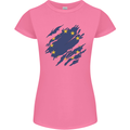 Torn EU Flag European Union Flag Football Womens Petite Cut T-Shirt Azalea