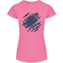 Torn EU Flag European Union Flag Football Womens Petite Cut T-Shirt Azalea