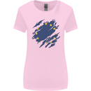 Torn EU Flag European Union Flag Football Womens Wider Cut T-Shirt Light Pink