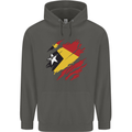 Torn East Timor Flag Day Football Childrens Kids Hoodie Storm Grey