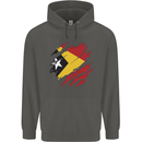 Torn East Timor Flag Day Football Childrens Kids Hoodie Storm Grey
