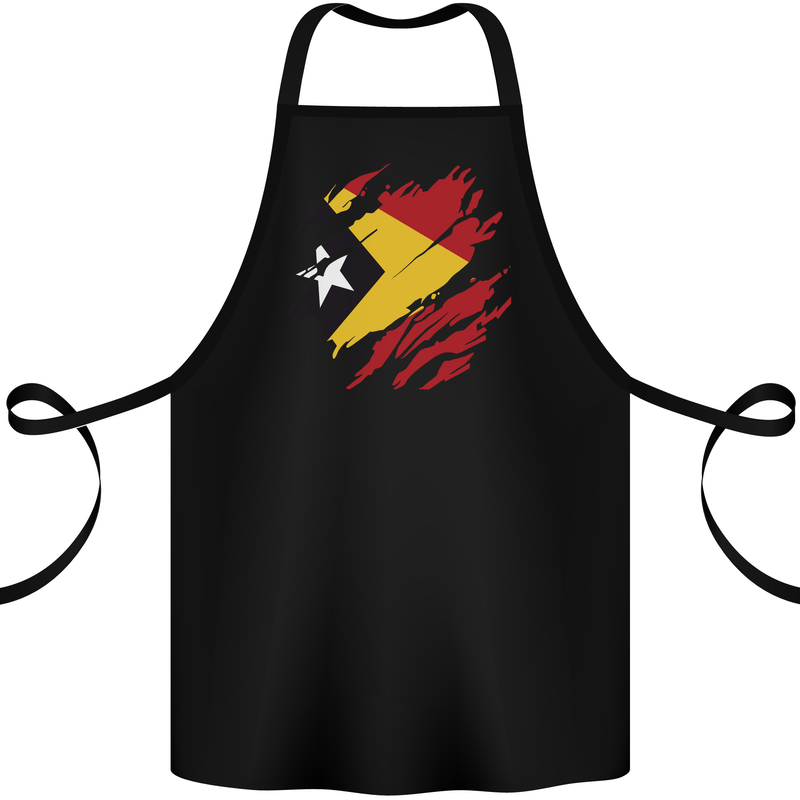 Torn East Timor Flag Day Football Cotton Apron 100% Organic Black