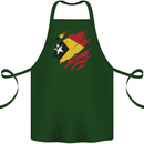 Torn East Timor Flag Day Football Cotton Apron 100% Organic Forest Green