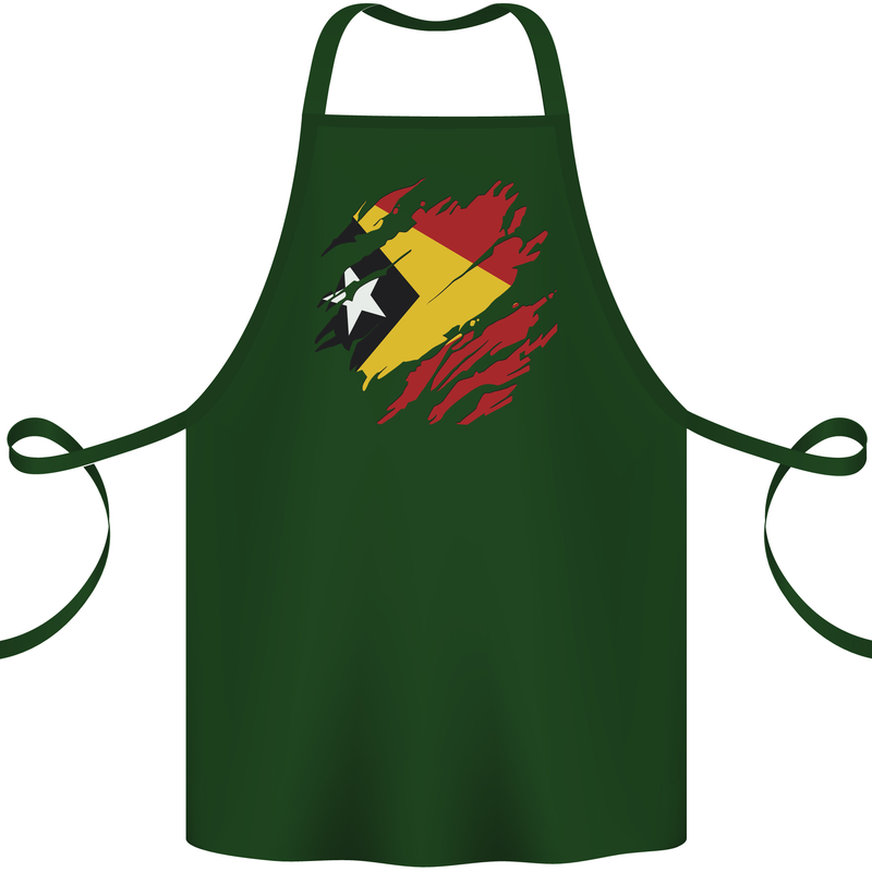 Torn East Timor Flag Day Football Cotton Apron 100% Organic Forest Green
