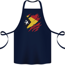 Torn East Timor Flag Day Football Cotton Apron 100% Organic Navy Blue