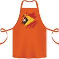 Torn East Timor Flag Day Football Cotton Apron 100% Organic Orange