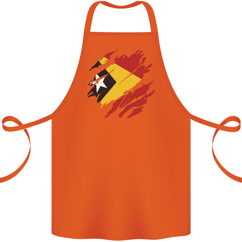 Torn East Timor Flag Day Football Cotton Apron 100% Organic Orange