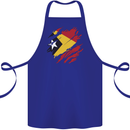 Torn East Timor Flag Day Football Cotton Apron 100% Organic Royal Blue