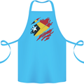 Torn East Timor Flag Day Football Cotton Apron 100% Organic Turquoise