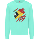 Torn East Timor Flag Day Football Kids Sweatshirt Jumper Peppermint