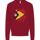 Torn East Timor Flag Day Football Kids Sweatshirt Jumper Red