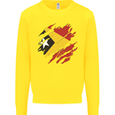 Torn East Timor Flag Day Football Kids Sweatshirt Jumper Yellow