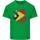 Torn East Timor Flag Day Football Kids T-Shirt Childrens Irish Green