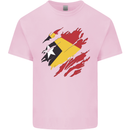 Torn East Timor Flag Day Football Kids T-Shirt Childrens Light Pink