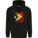 Torn East Timor Flag Day Football Mens 80% Cotton Hoodie Black