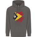 Torn East Timor Flag Day Football Mens 80% Cotton Hoodie Charcoal