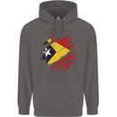 Torn East Timor Flag Day Football Mens 80% Cotton Hoodie Charcoal