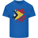 Torn East Timor Flag Day Football Mens Cotton T-Shirt Tee Top Royal Blue